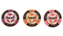 STARS New покерные фишки (номиналы 500,1000 и 5000).